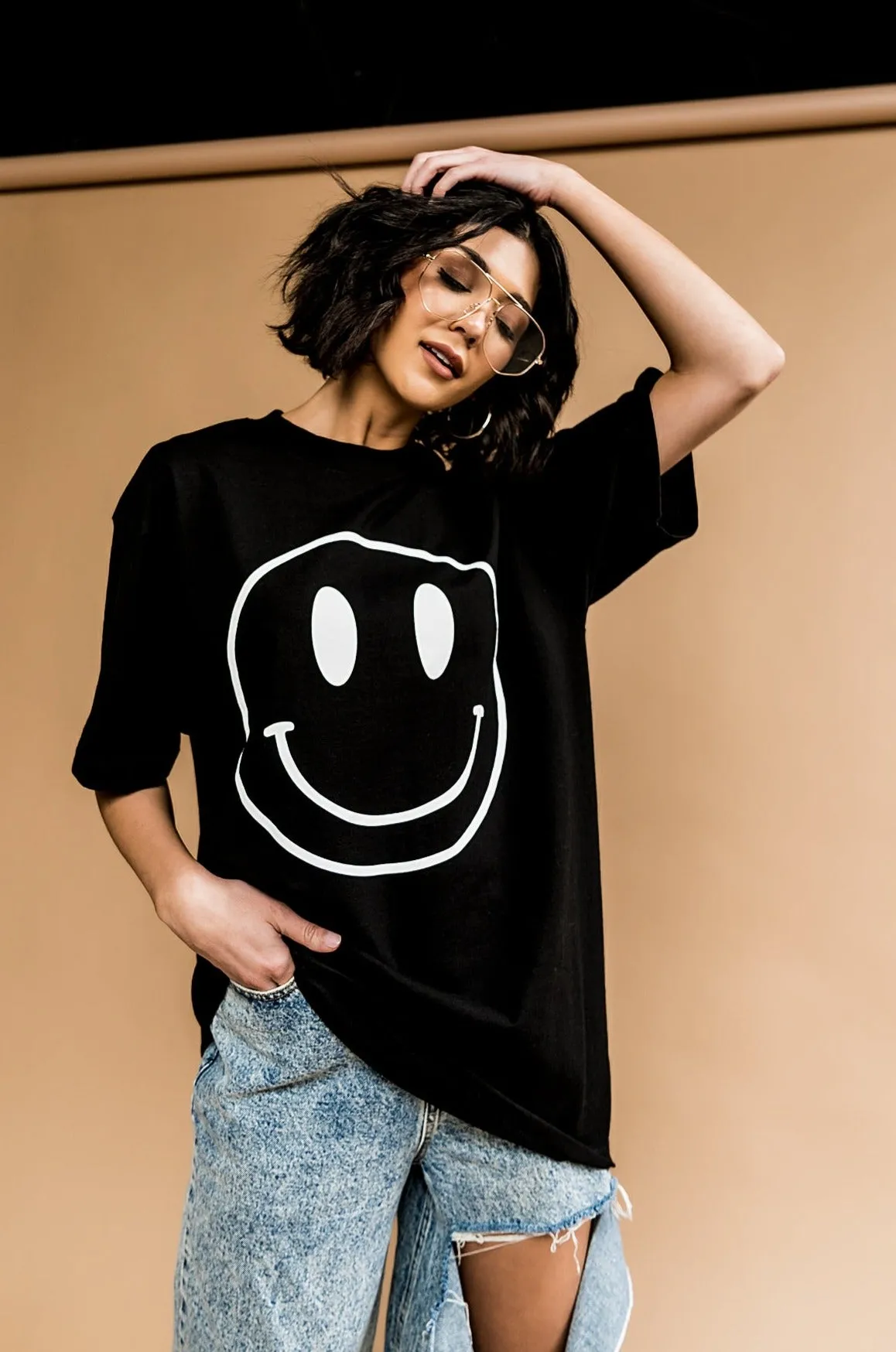 The World Needs Your Magic Oversized Tee in Black   White