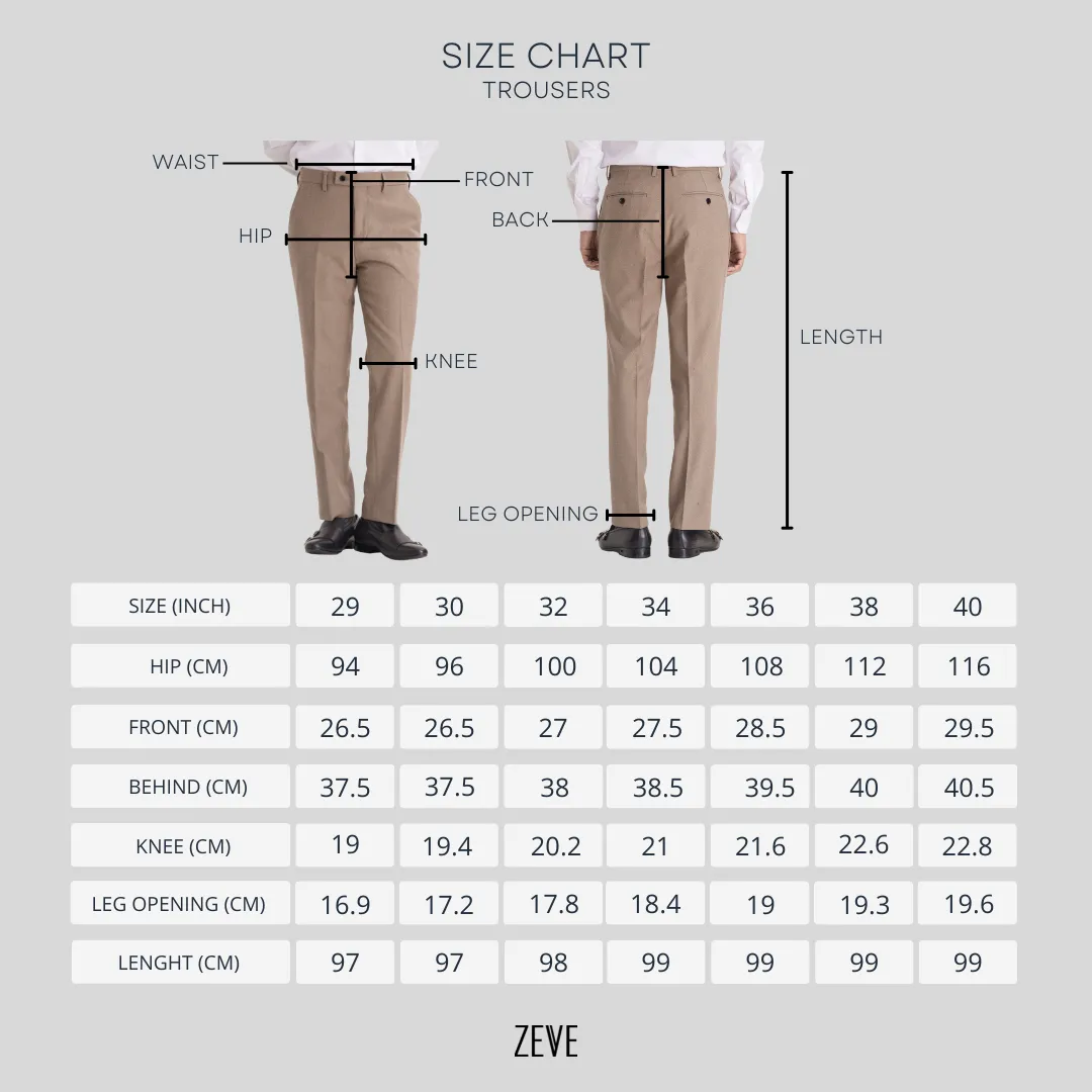 Trousers With Belt Loop -  Khakis Plain (Stretchable)