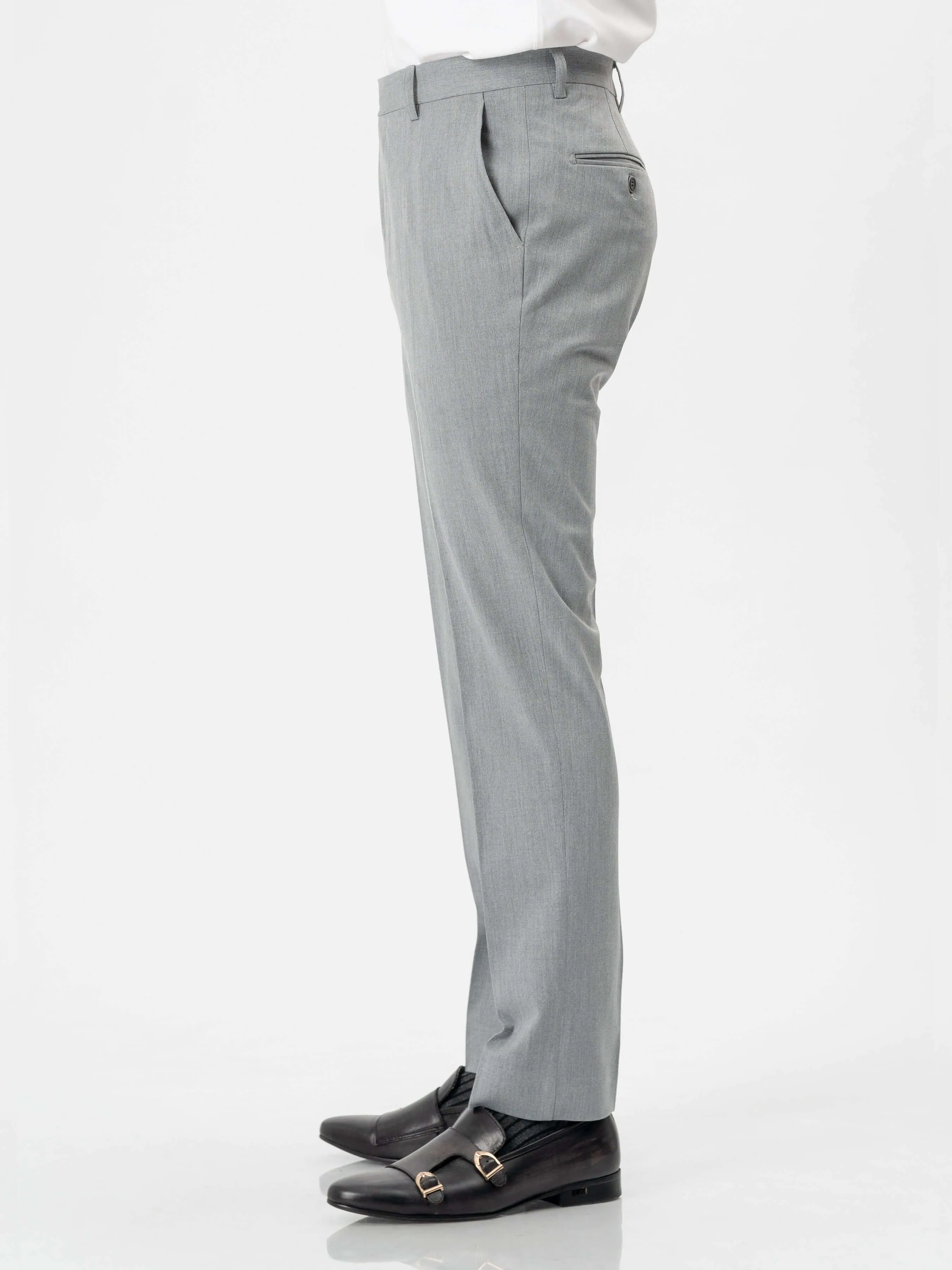 Trousers With Belt Loop - Light Grey (Stretchable)