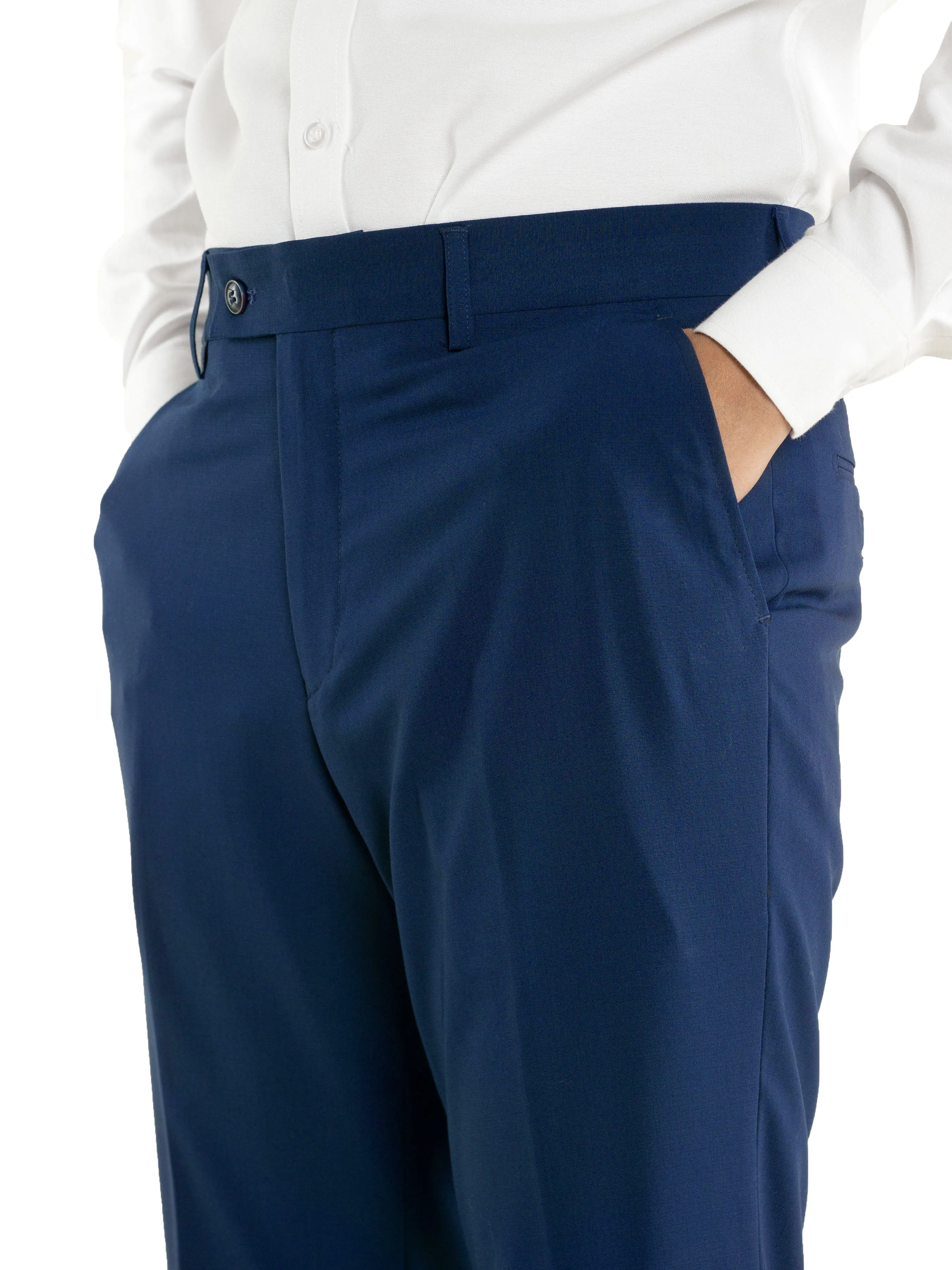 Trousers With Belt Loop - Royal Blue Plain (Stretchable)