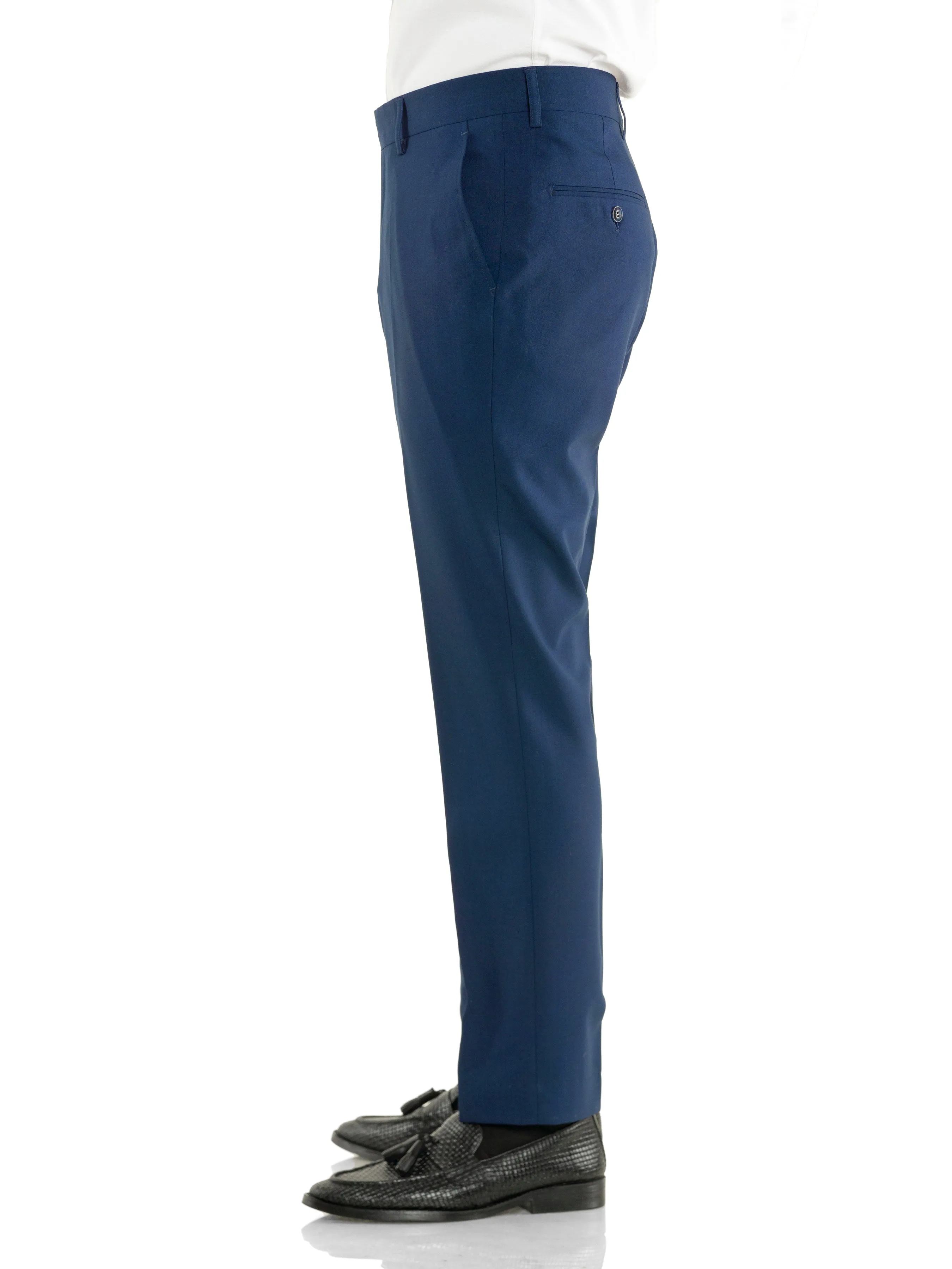 Trousers With Belt Loop - Royal Blue Plain (Stretchable)