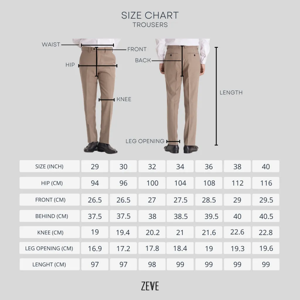 Trousers With Belt Loop - Sand White Plain (Stretchable)