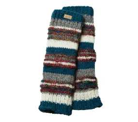 Wool Leg Warmers, Funky Knit Pattern, Fleece Lining